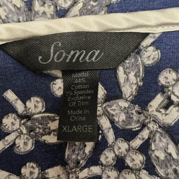 Soma Long Sleeve Button Up Snowflakes Top Bottom Pijama Set XL - Picture 4 of 11